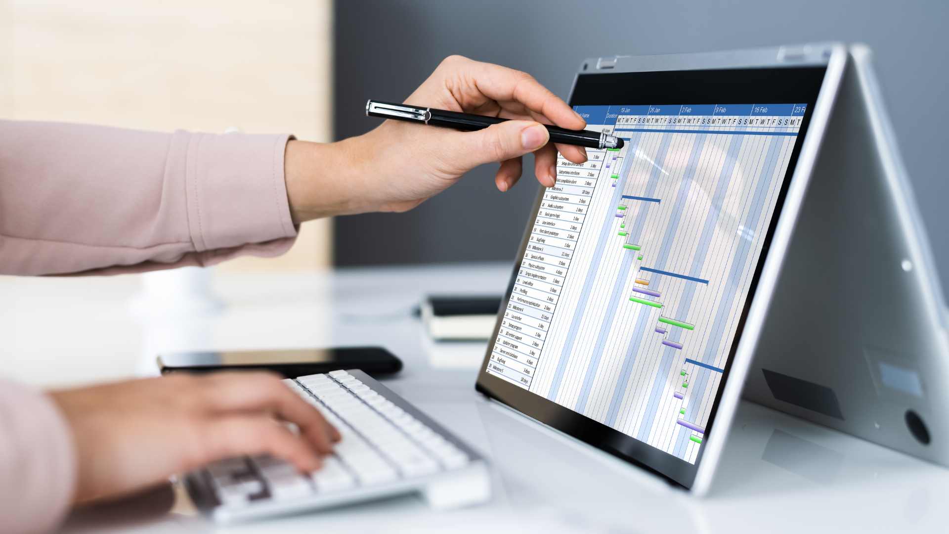 logiciel gestion de projet sur ordinateur